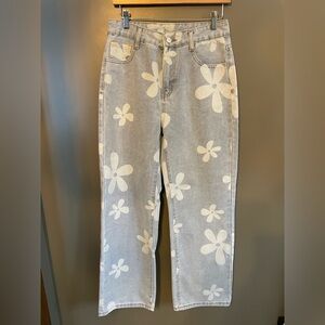 SHEIN flowered jeans size medium